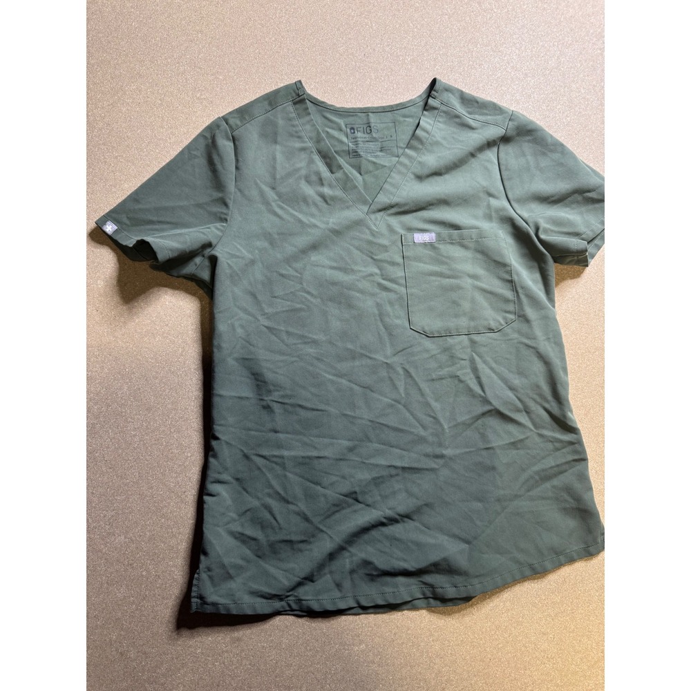 FIGS Catarina Scrub‎ Top V-Neck Pocket Olive Green Medical Nurse Small